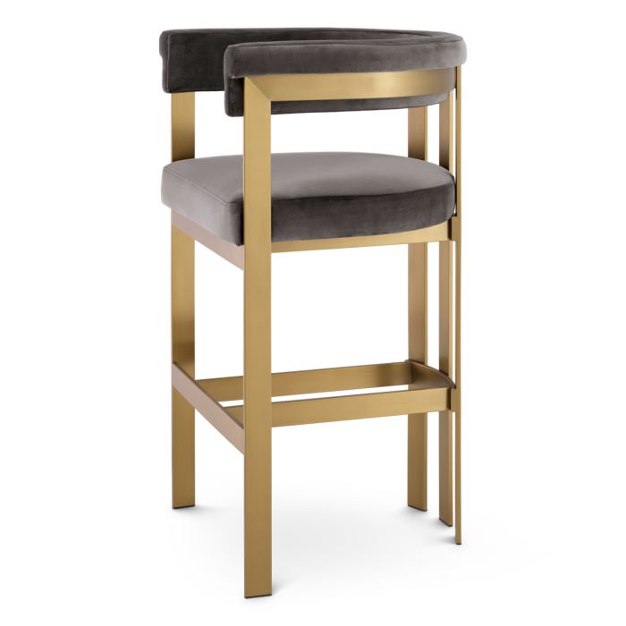 Chaise de bar en velours gris | Eichholtz Clubhouse