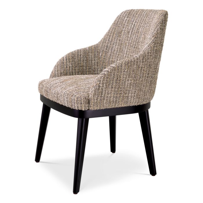 Chaise de salle à manger avec accoudoirs en tissu beige | Eichholtz Costa