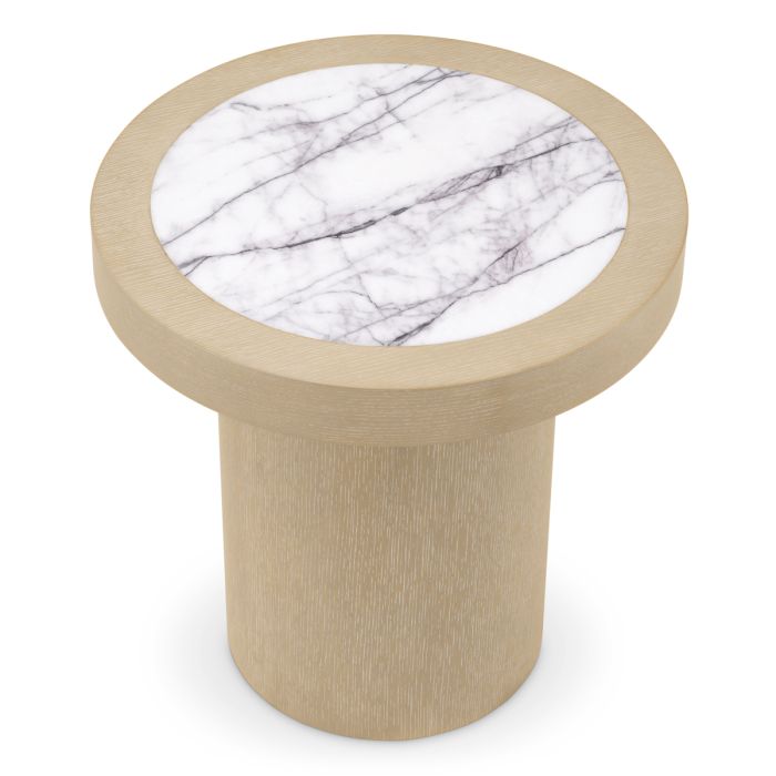 Table d'appoint en chêne et marbre blanc | Eichholtz Presedio