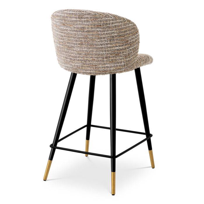 Chaise de comptoir en tissu beige | Eichholtz Volante