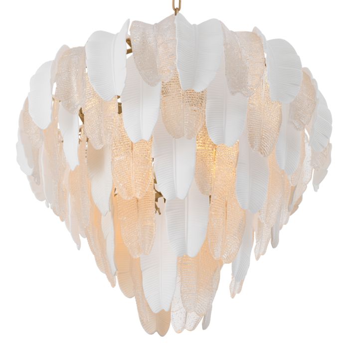 Lustre en verre et céramique blanche | Eichholtz Lucia L