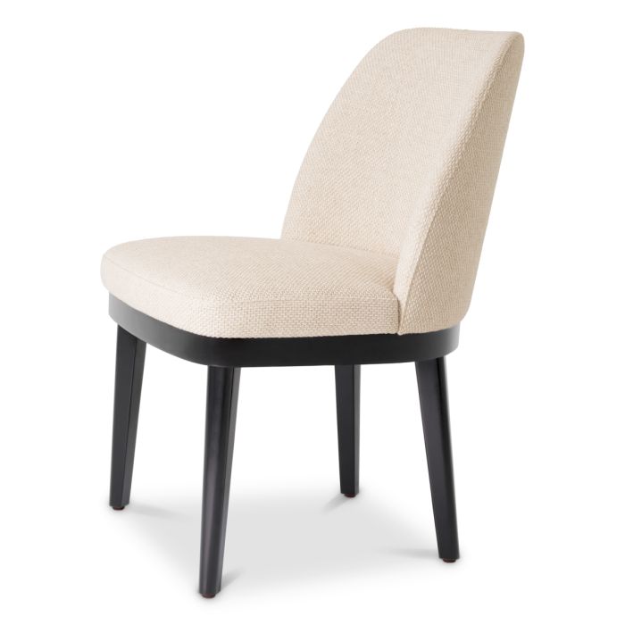 Chaise de salle à manger en tissu blanc écru | Eichholtz Costa
