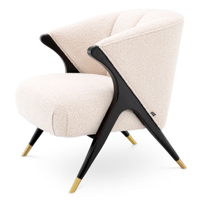 Fauteuil bouclé crème | Eichholtz Pavone