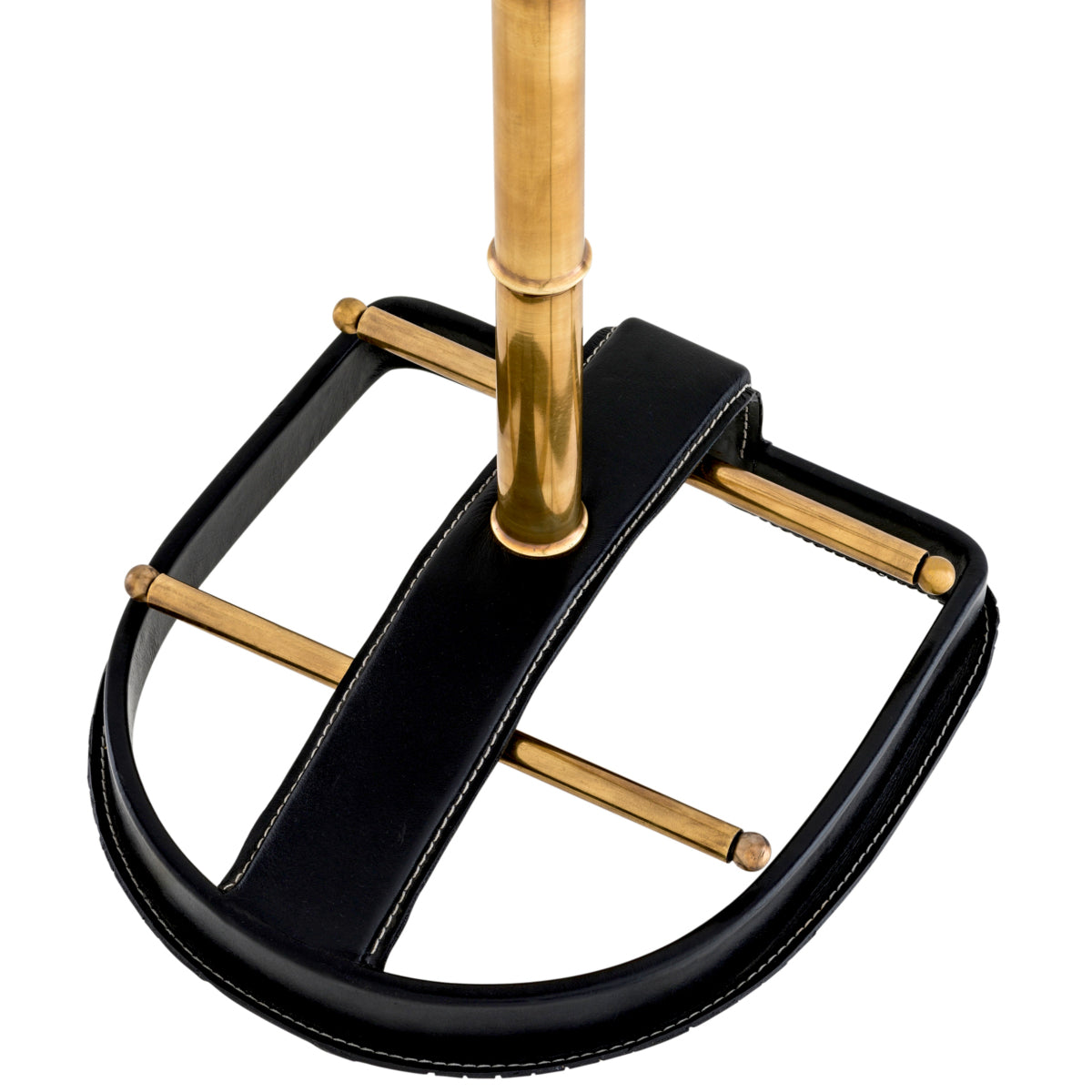 Porte-vêtements en laiton vintage et cuir noir | Eichholtz McKinsey - vue d'ambiance | REMO-HOME
