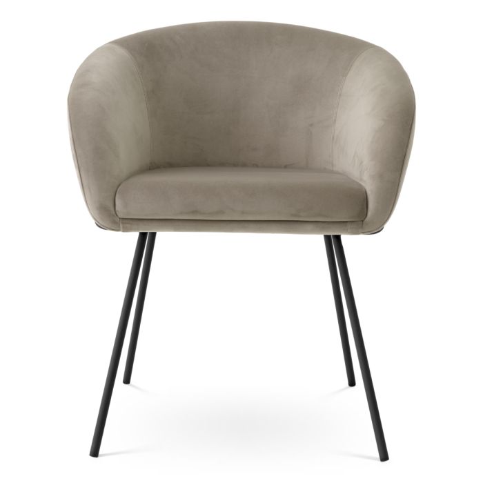 Chaise de salle à manger en velours greige | Eichholtz Campus