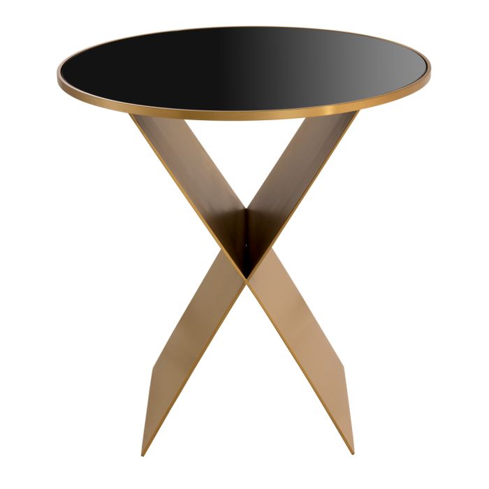 Table d'appoint dorée en verre noir | Eichholtz Fitch S