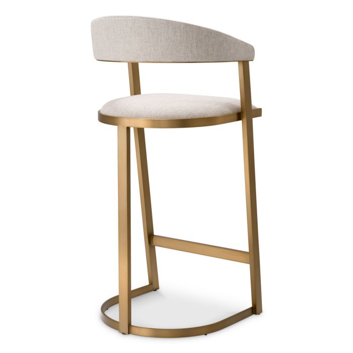 Chaise de bar en tissu blanc écru | Eichholtz Dexter