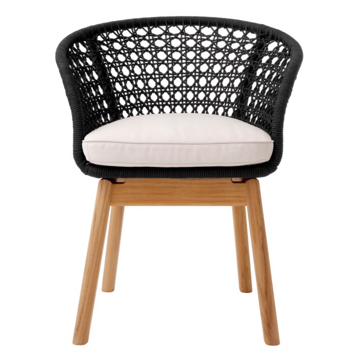 Chaise extérieure en cordage noir | Eichholtz Trinity