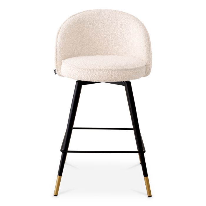 Chaise de comptoir bouclé crème (lot de 2) | Eichholtz Cooper