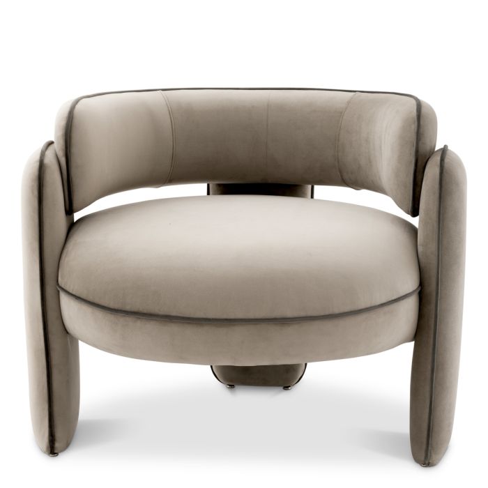 Fauteuil en velours greige | Eichholtz Chaplin