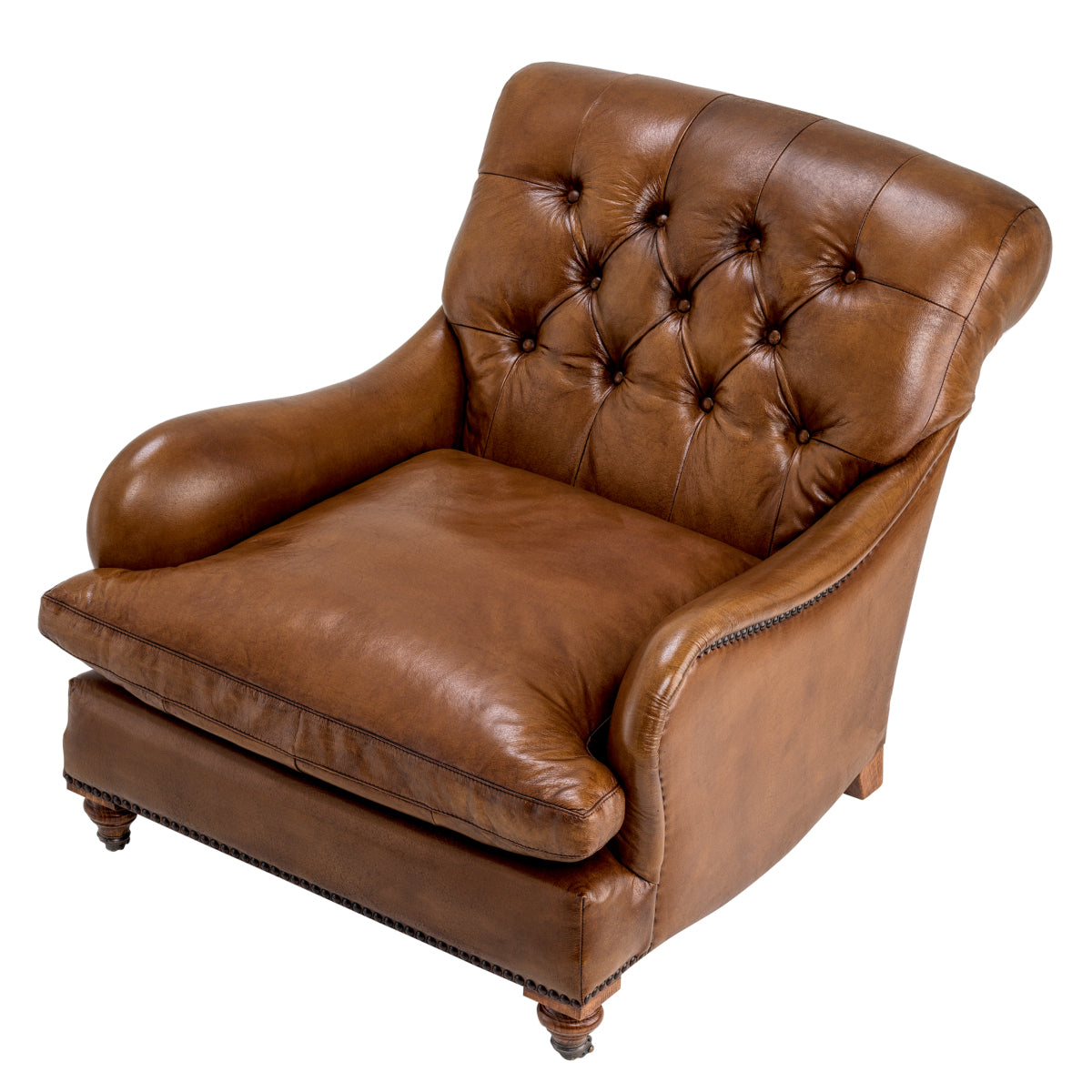 Fauteuil en cuir tabac | Eichholtz Caledonian - vue d'ambiance | REMO-HOME