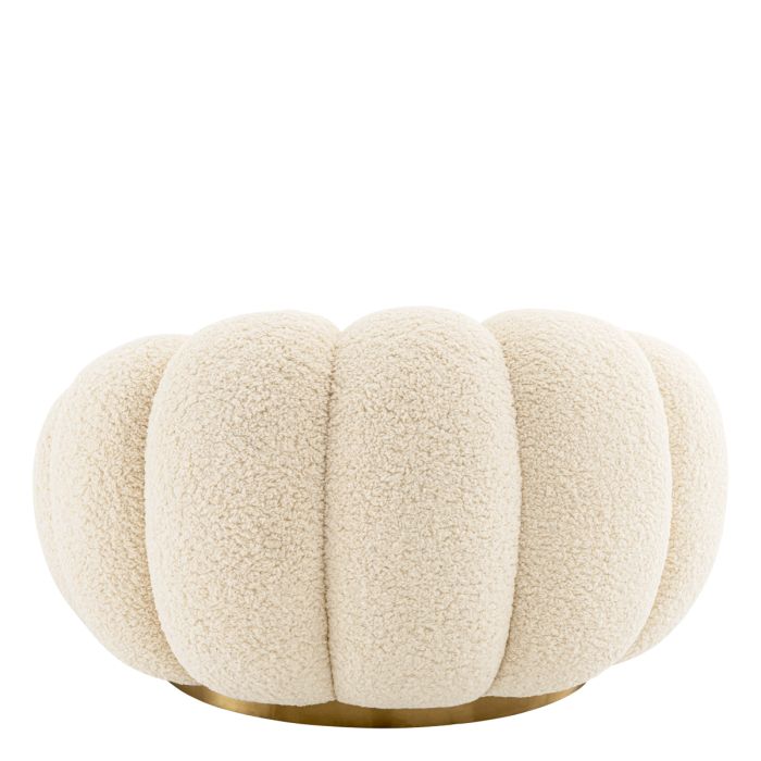 Fauteuil pivotant en tissu sherpa blanc | Eichholtz Mello