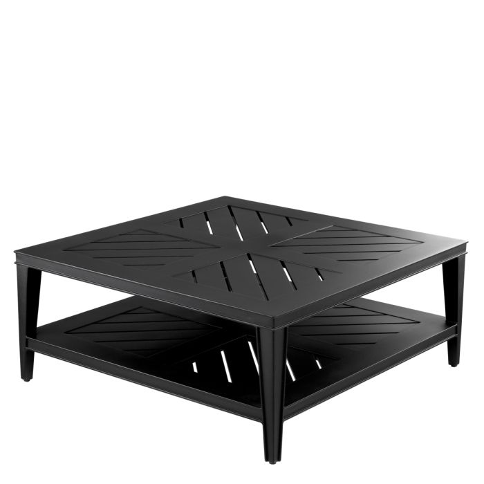 Table basse extérieur carrée en métal noir | Eichholtz Bell Rive