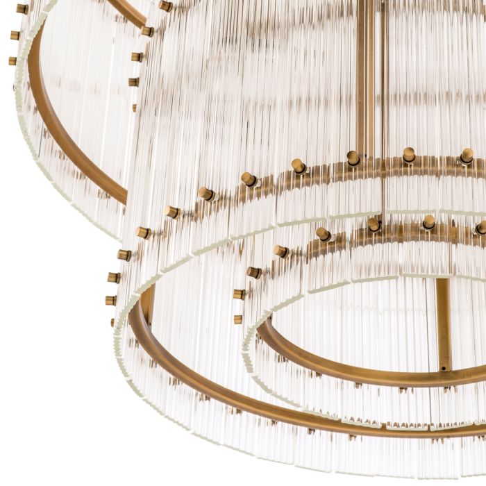 Lustre doré en verre transparent | Eichholtz Ruby L