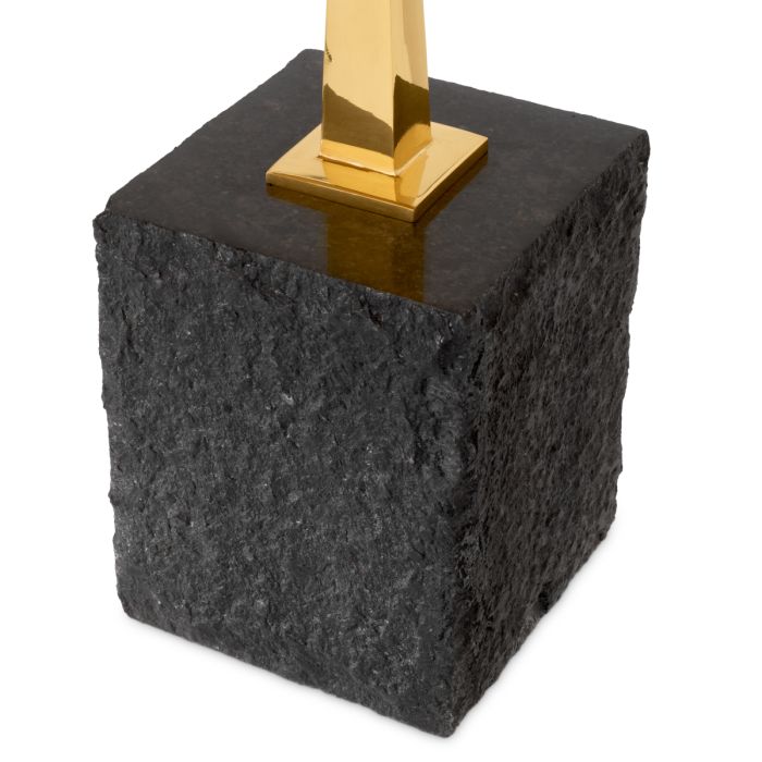 Table d'appoint dorée en granit noir | Eichholtz Kayan L