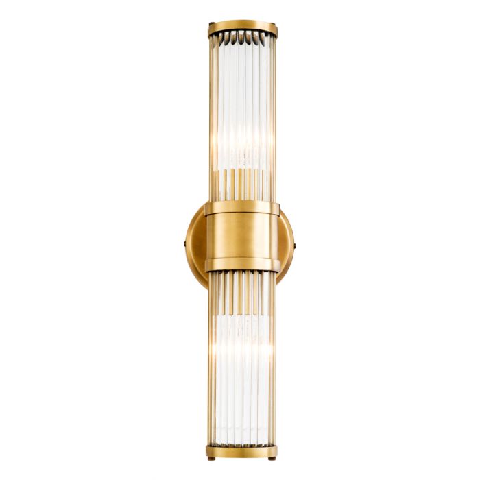Applique murale dorée en verre transparent | Eichholtz Claridges Double
