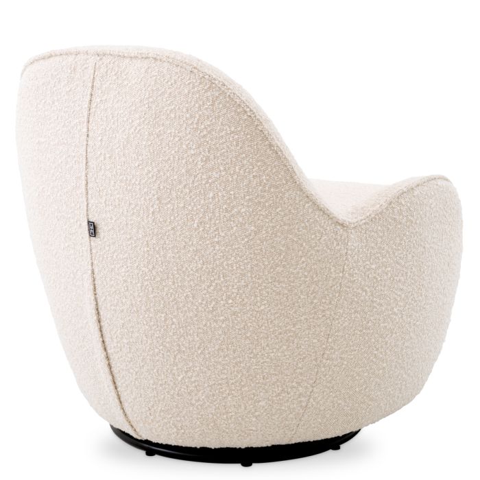 Fauteuil pivotant bouclé crème | Eichholtz Cupido
