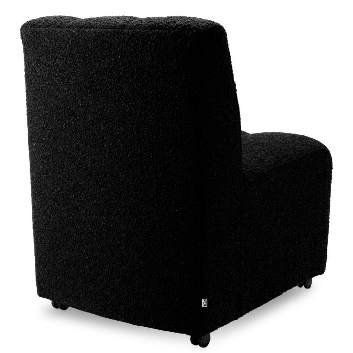 Chaise de salle à manger bouclé noir | Eichholtz Kelly