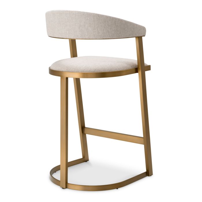Chaise de comptoir en tissu blanc écru | Eichholtz Dexter