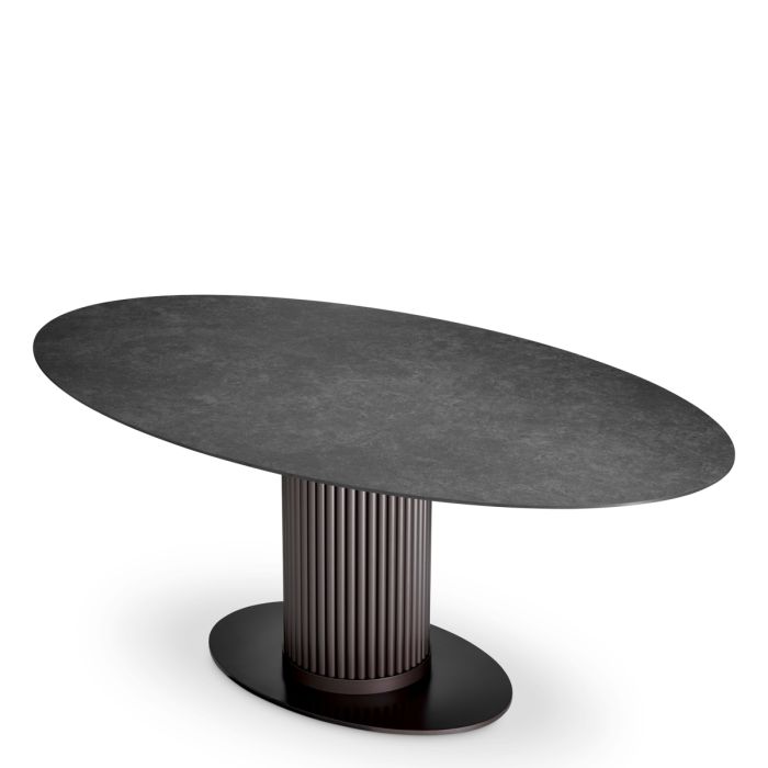 Table extérieure ovale en bronze et céramique | Eichholtz Volterra