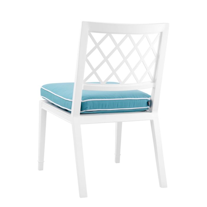 Chaise extérieure blanche et bleu minéral | Eichholtz Paladium