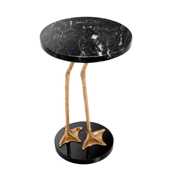 Table d'appoint dorée en marbre noire et granit | Eichholtz Lagoon