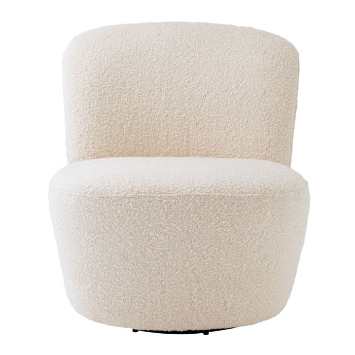 Fauteuil pivotant bouclé crème | Eichholtz Doria