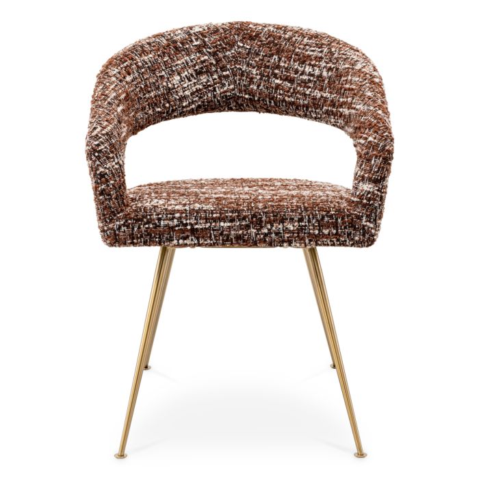 Chaise de salle à manger bouclé rouge | Eichholtz Bravo