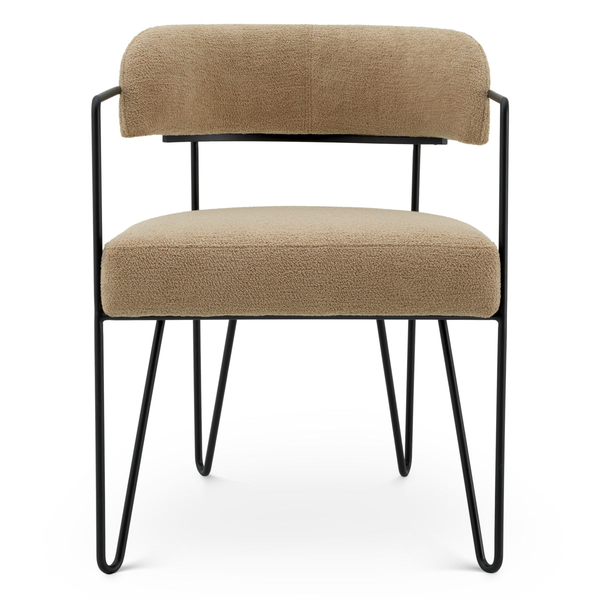 Chaise de salle à manger en bouclé blanc craie | Eichholtz Giuseppe - vue d'ambiance | REMO-HOME