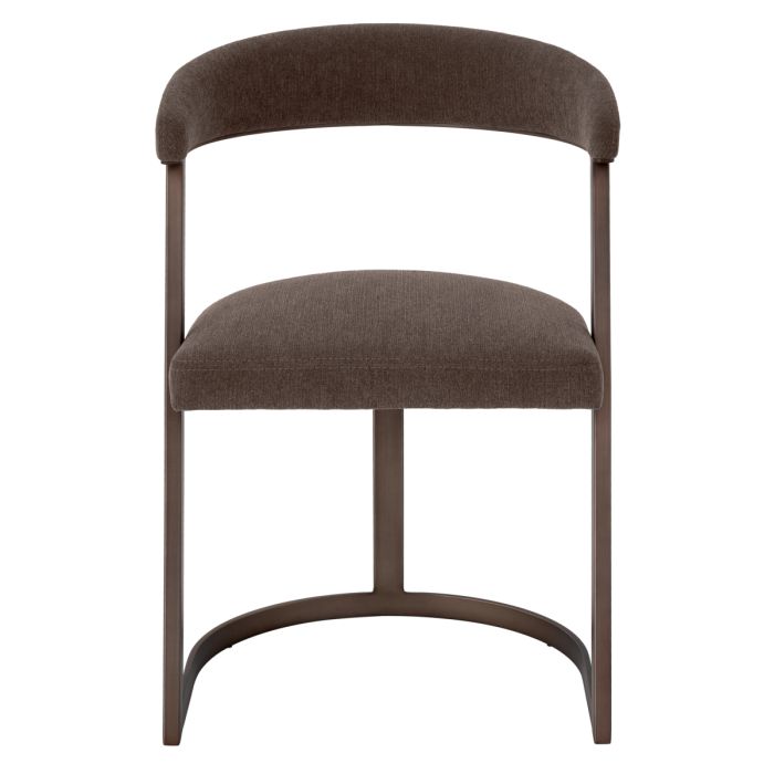 Chaise de salle à manger en tissu marron | Eichholtz Dexter