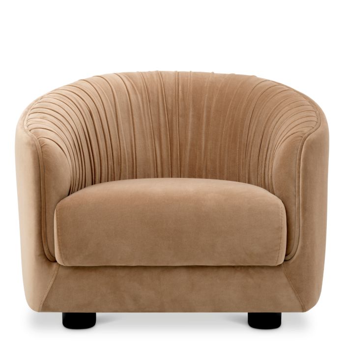 Fauteuil en velours camel | Eichholtz Jameson