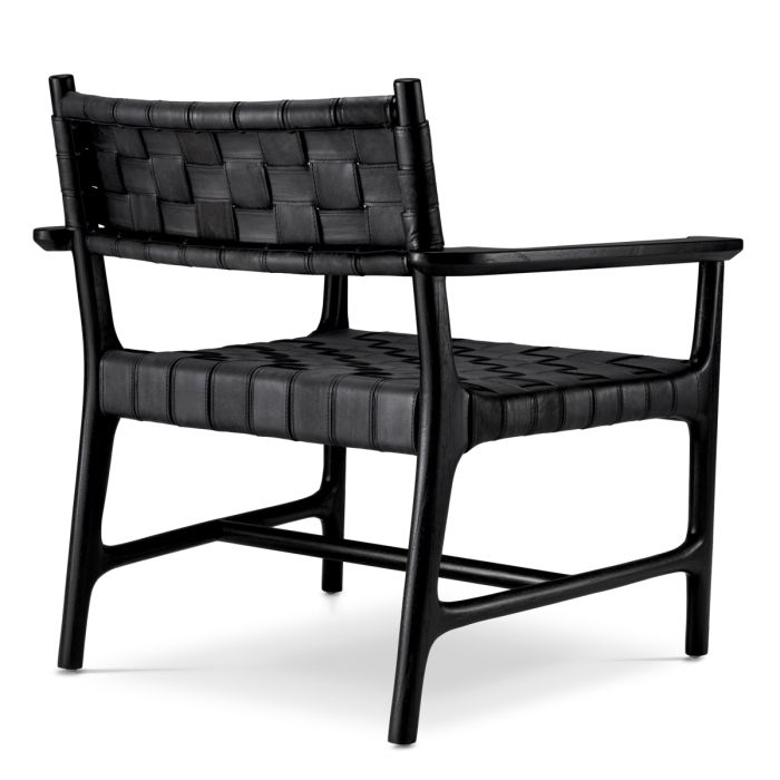 Fauteuil en cuir noir | Eichholtz Tiberio