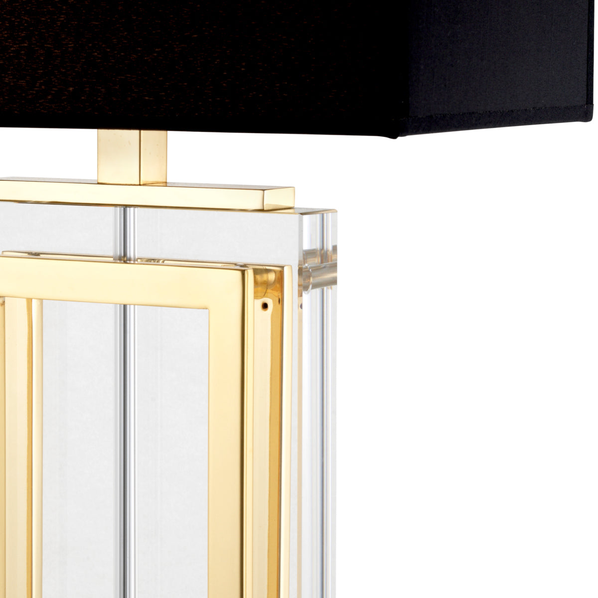 Lampe de table en cristal avec finition or et abat-jour noir | Eichholtz Arlington - vue d'ambiance | REMO-HOME