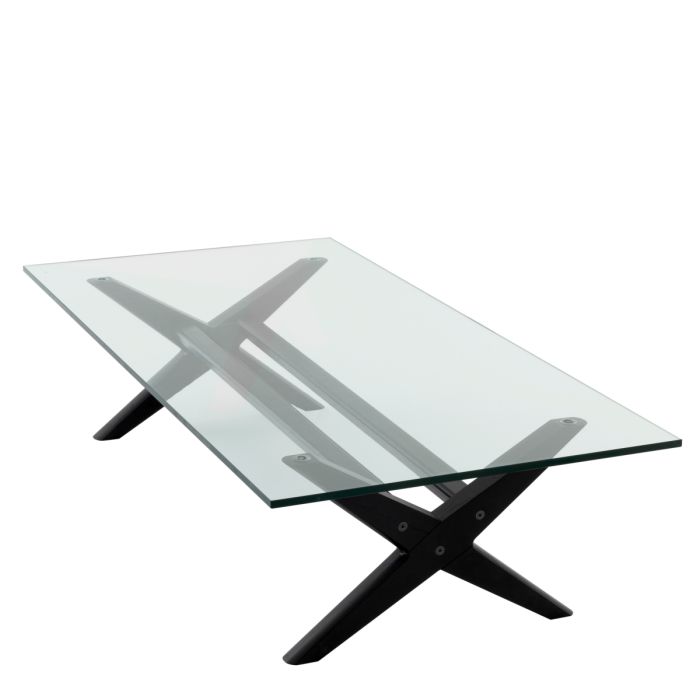 Table basse en bois noir et verre transparent | Eichholtz Maynor