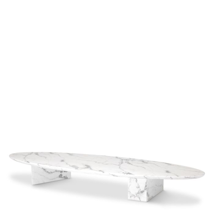 Table basse ovale en résine blanche | Eichholtz Aurore