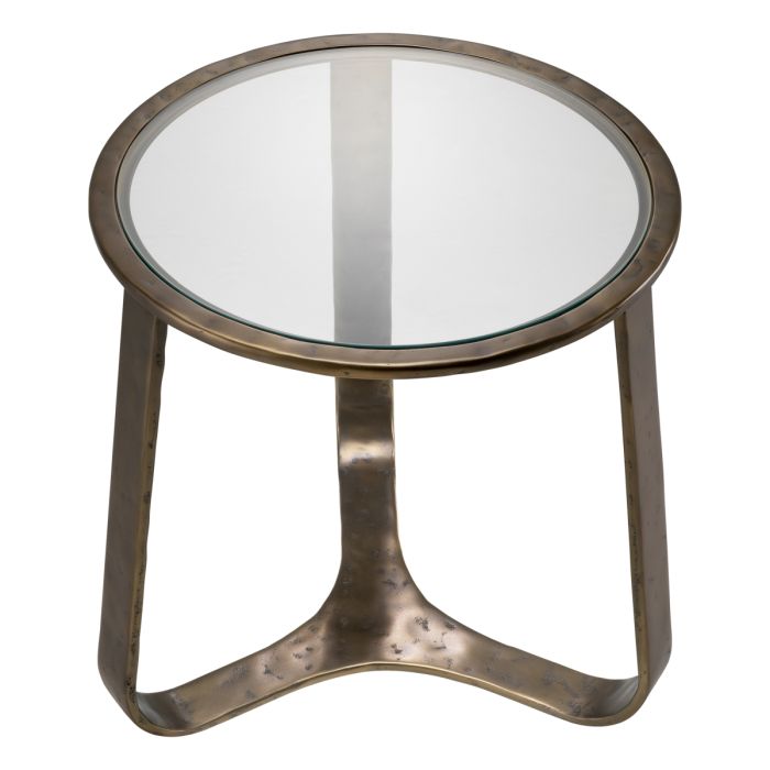 Table d'appoint en bronze et verre transparent | Eichholtz Cambronne