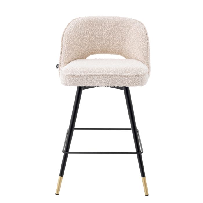 Chaise de comptoir bouclé crème (lot de 2) | Eichholtz Cliff