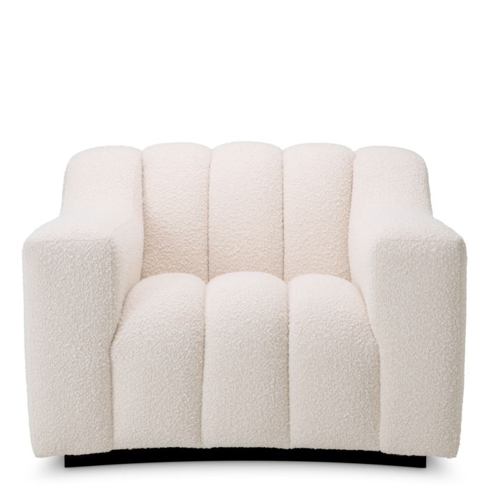 Fauteuil bouclé crème | Eichholtz Kelly