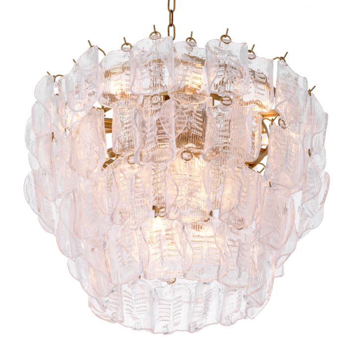 Lustre en laiton et verre transparent | Eichholtz Solange