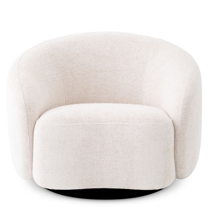 Fauteuil pivotant en tissu blanc cassé | Eichholtz Amore