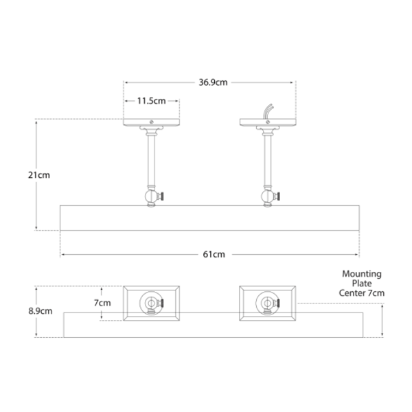 Applique murale Cabinet Maker's Double Picture Bronze | Andrew Martin - vue de détail | REMO-HOME