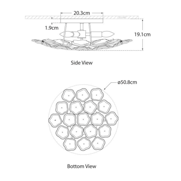 Plafonnier Leighton Flush Brass | Andrew Martin - vue de détail | REMO-HOME