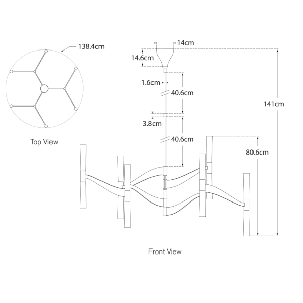 Plafonnier Brenta Grande Chandelier Bronze | Andrew Martin - vue de détail | REMO-HOME