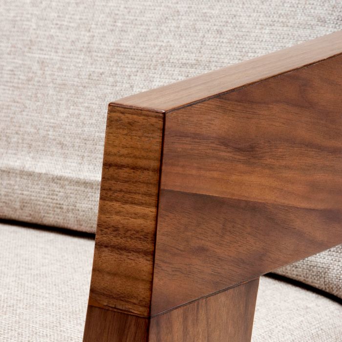 Fauteuil marron en tissu beige | Eichholtz Rubautelli