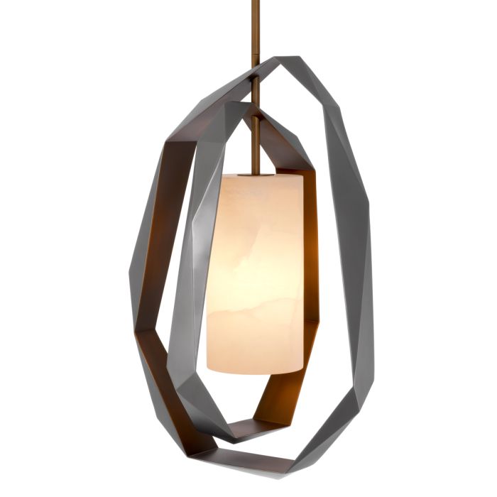 Lustre en bronze et en albâtre | Eichholtz Santos Double