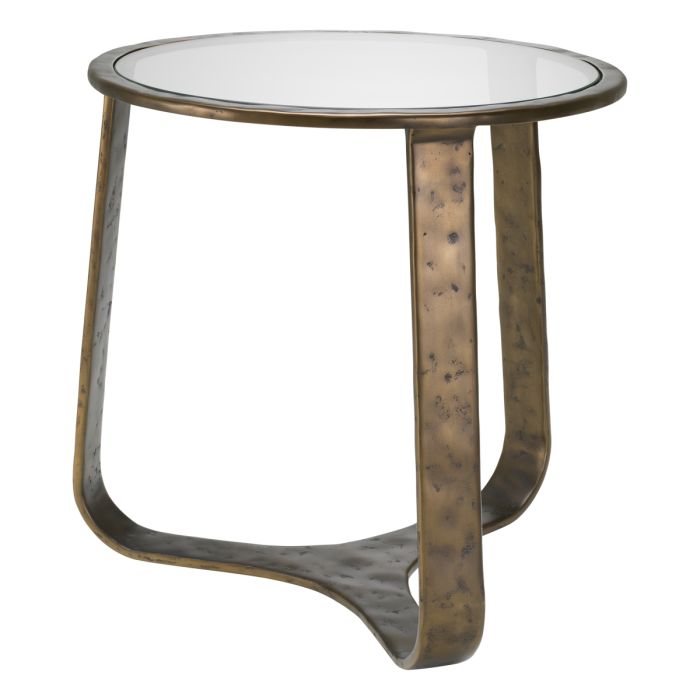 Table d'appoint en bronze et verre transparent | Eichholtz Cambronne