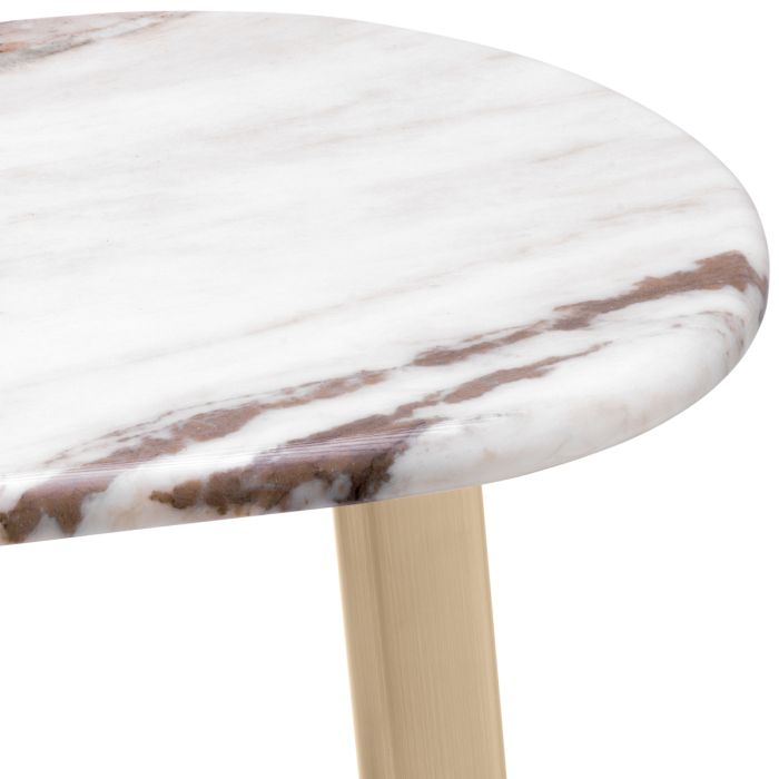 Table d'appoint dorée en marbre blanc | Eichholtz Oyo