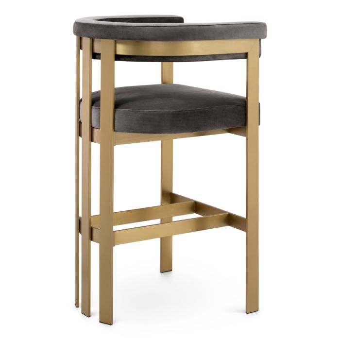 Chaise de bar en velours gris | Eichholtz Clubhouse