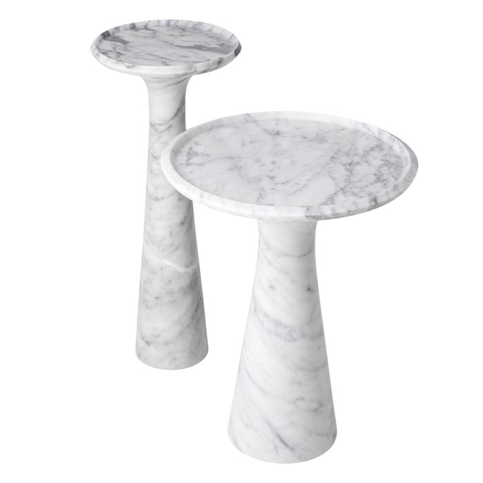 Table d'appoint en marbre blanc | Eichholtz Pompano High