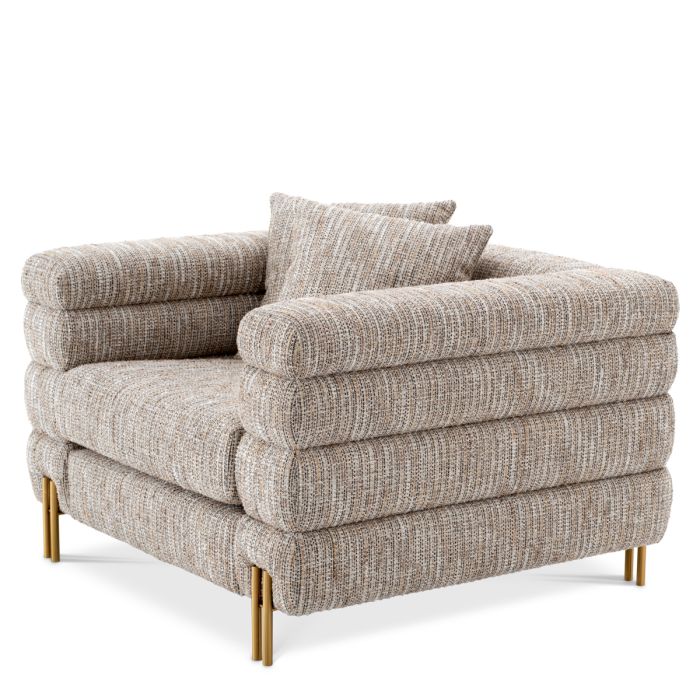 Fauteuil en tissu beige | Eichholtz York